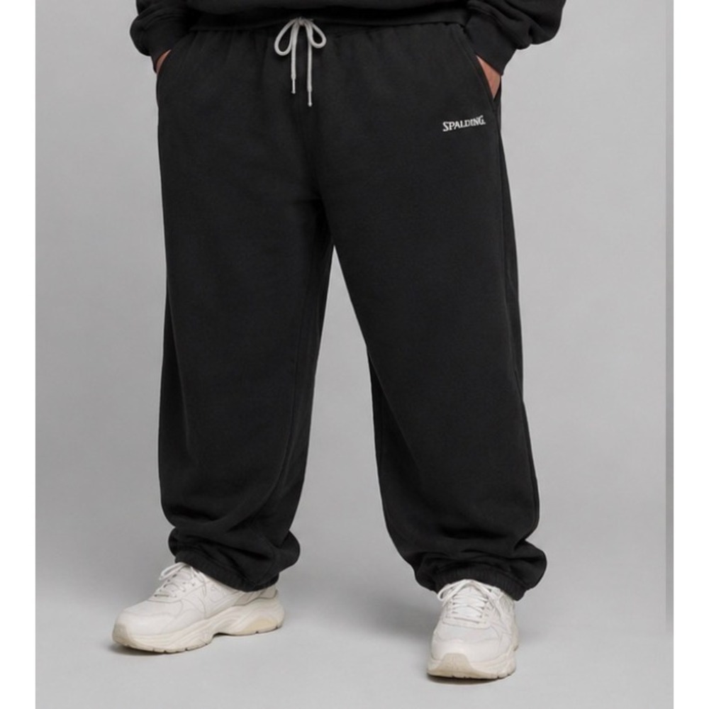 Vintage 90s Spalding Athletic Apparel Mens 3XL Black Fleece Sweatpants Baggy